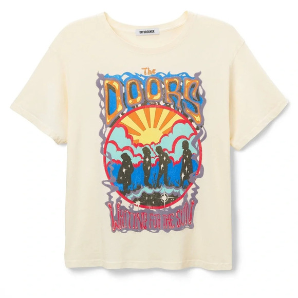 Daydreamer The Doors Waiting For The Sun Boyfriend Tee - Size XS - NWOT - Picture 1 of 9